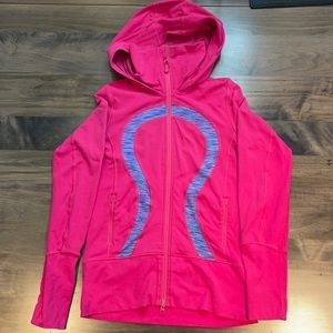 Lulu high-neck zip hoodie - well loved!